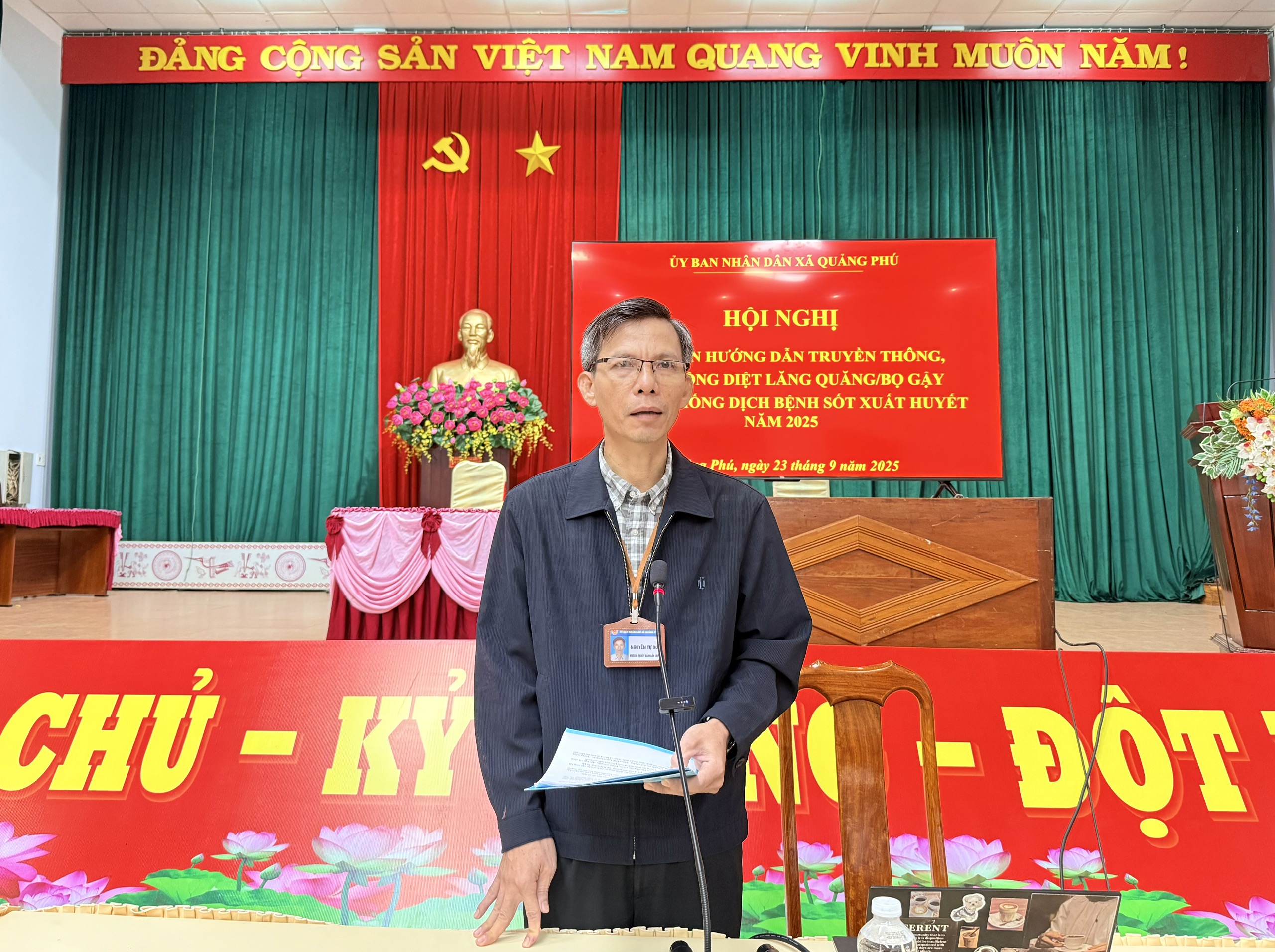 Xã Quảng Phú tập huấn hướng dẫn truyền thông, hoạt động diệt lăng quăng/bọ gậy phòng, chống dịch bệnh sốt xuất huyết